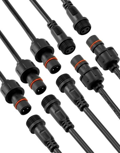 QWORK® 5 párov 2pinových elektrických konektorov, vodotesné s krytím IP65, s predlžovacím káblom