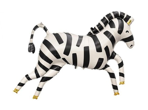 Fóliový balónik PartyDeco® Zebra | 100 cm XXL zvierací balónik, vhodný pre vzduch a hélium, dekorácia
