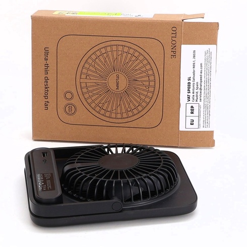 Tichý stolný ventilátor Otlonpe, dobíjací prenosný stolný ventilátor 4000 mAh, doba prevádzky 23