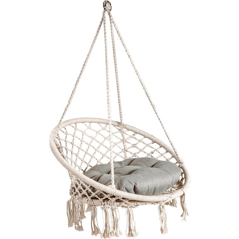 Závesné kreslo GARDEN PLEASURE Barbuda, s vankúšom, 80 x 125 x 60 cm, biele - N