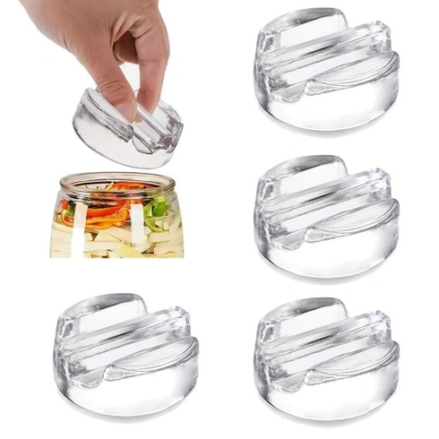 4 fermentační závaží o průměru 7 cm, skleněná závaží na kvašení s širokým otvorem, skleněná