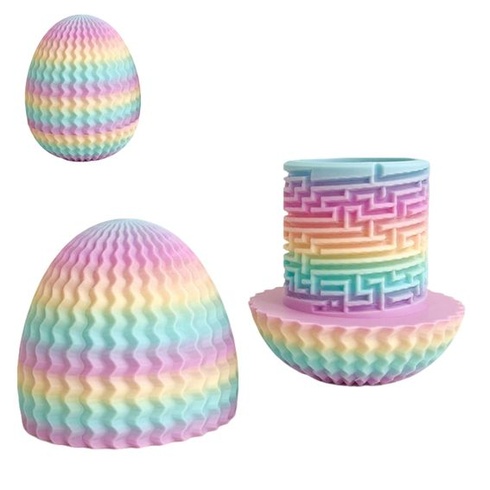 Záhadná krabička s vajíčkami 8cm 3D otravná darčeková krabička s bludiskom, skrytá priehradka,