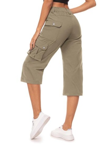 Dámské capri kalhoty Moosehill, 3/4 délka: Lehké, Prodyšné, XS, Khaki