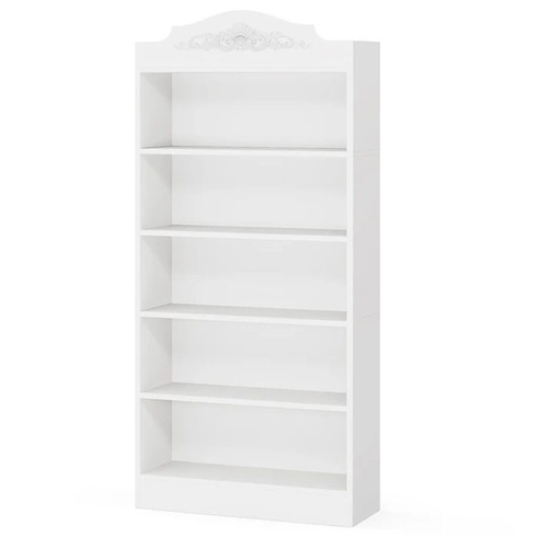 5poschodový botník HOGA-RY0056, 29,8 x 81,5 x 183,8 cm, biely - N