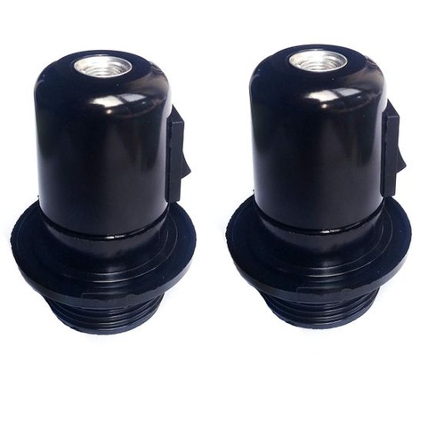 Bakelitová vintage objímka na lampu so vstavaným vypínačom, FINELED, 2 kusy, závit E27 ES, objímka,