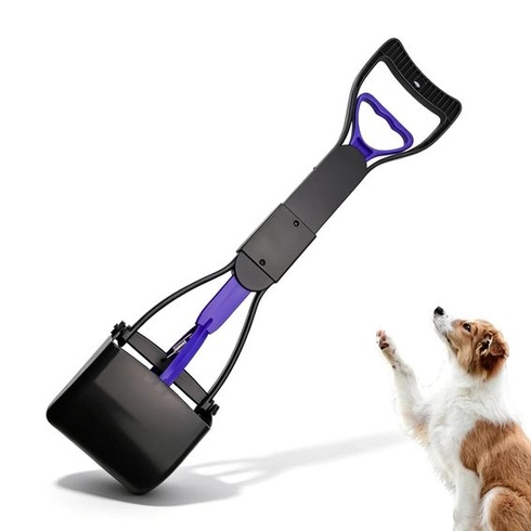 45 cm plastový zberač psích exkrementov, lapač psích exkrementov, čierny, 1
