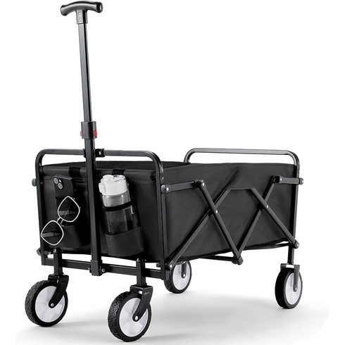 Skladací prepravný vozík YL-45, objem 70 litrov, nosnosť 60 kg, čierny - N