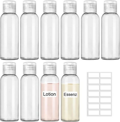 Cestovné fľaštičky na doplňovanie, 100ml, súprava 10 cestovných fľaštičiek