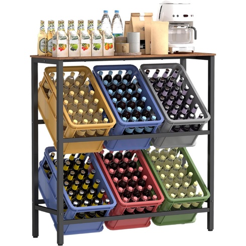 Regál na prepravky BSC363K01, nosnosť každej úrovne do 150 kg, čierny - N
