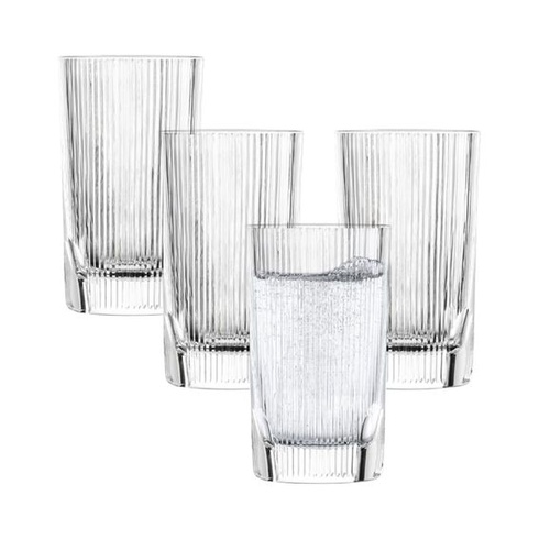 Schott Zwiesel Allround Fave Tumbler (sada 4 ks), moderné poháre s ryhovaným okrajom a výrezmi,