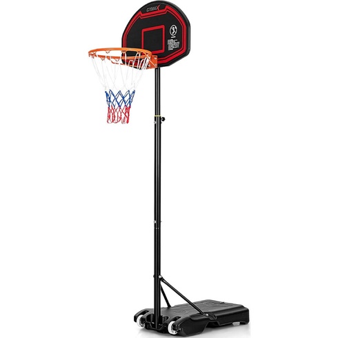 Vonkajší basketbalový kôš BY26631ES-KF, nastaviteľná výška 155 - 210 cm, čierno/červený - N