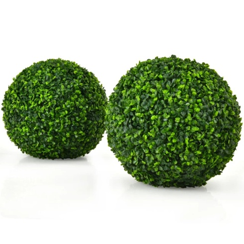 Sada 2 umelých topiary gulí HZ10558GN-2, 40 cm, zelené - N