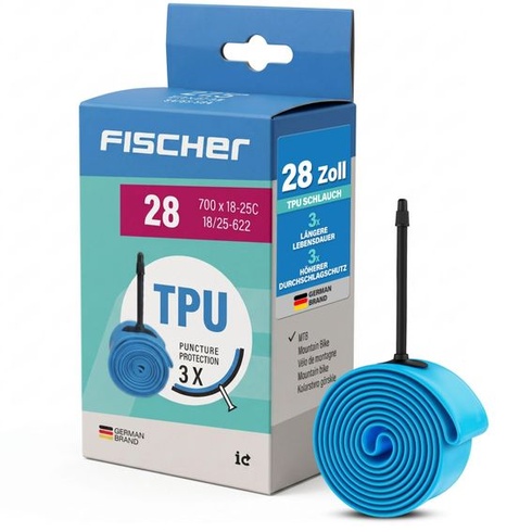 FISCHER TPU duša z plášťa 28 palcov, duša z plášťa pre cestné bicykle 18-622 až 25-622, ventil