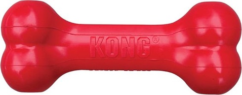 KONG Goodie Bone - Klasická kaučuková psí kost - Dávkovač pamlsků - Pro malé psy - Červená