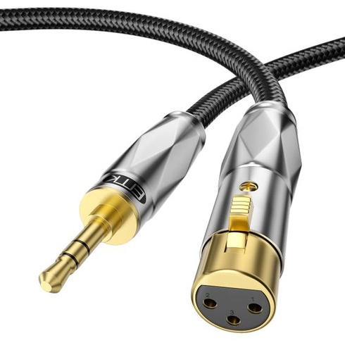 Nesymetrický kabel EMK 3,5 mm na XLR, XLR zástrčka do XLR zásuvky - 1,5 m 1,5 metru
