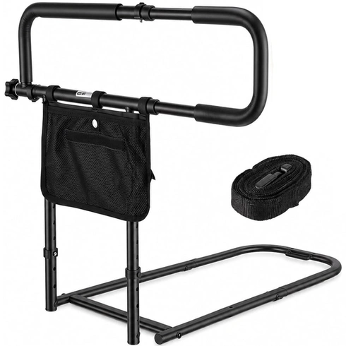 Zábrana postele pre seniorov JZZ-A0000001, nastaviteľná, nosnosť 136 kg, čierna - N