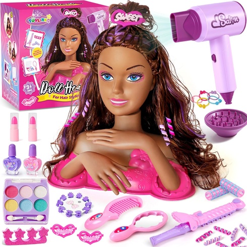 Hlava bábiky pre styling Toylink