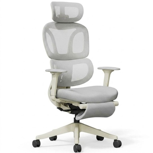 Ergonomická kancelárska stolička BS5WG-M2, s opierkou nôh, sivá - N