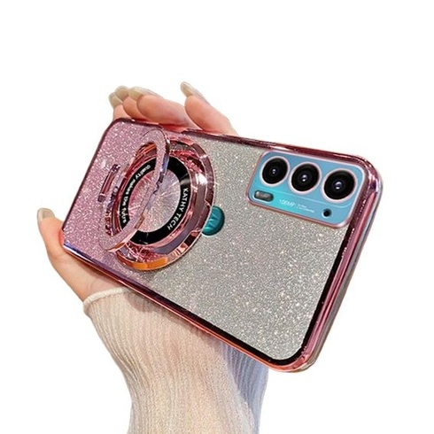 Puzdro pre Motorola Moto Edge 30 s držiakom a stojanom, trblietavé diamantové ochranné puzdro,