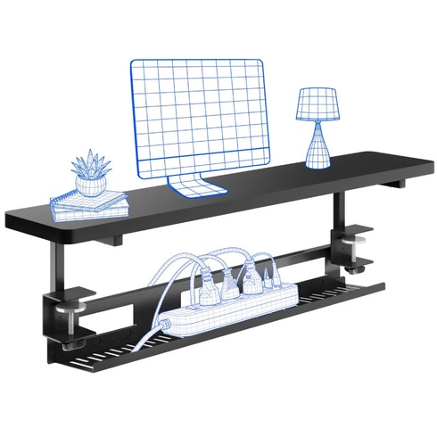 Stojan na monitor so svorkou DO01B, 100 x 20 cm, čierny - N