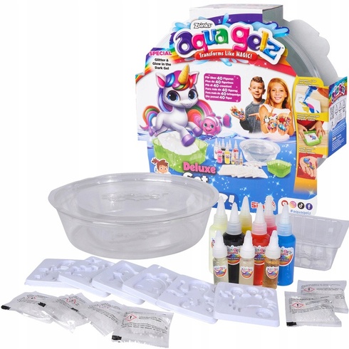Kreatívna sada Aqua Gelz Deluxe na gélové figúrky, 9 farieb, viacfarebná - N