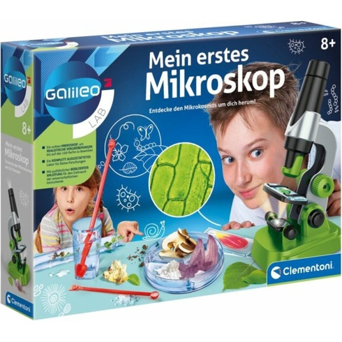 Detský mikroskop so sadou na pokusy, zväčšenie 150x, zelený - N