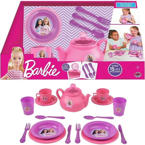 Detská čajová sada Barbie, 16dielna sada, ružová - N