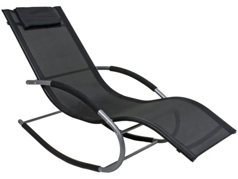 Záhradné lehátko Naxos 305319, oceľ, čierne, nosnosť 120 kg, 146 x 62 x 89 cm - B