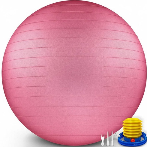 Fitness cvičebná lopta, 65 cm, ružová - A