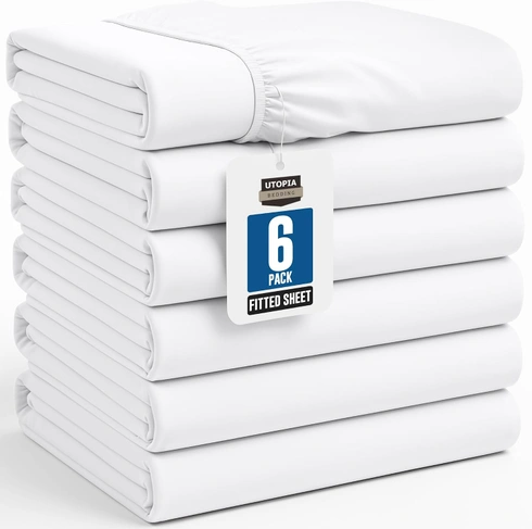 Prestieradlo Utopia Bedding biele, 6 ks