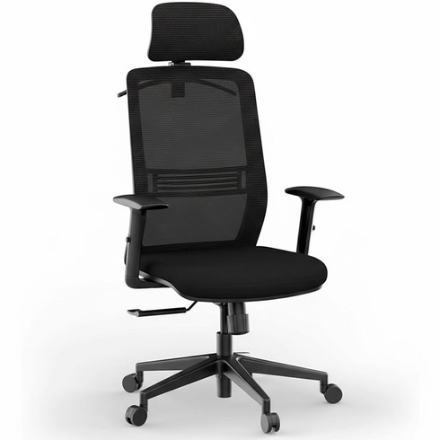 Ergonomická kancelárska stolička OC17B, s 2D opierkou hlavy, čierna - N