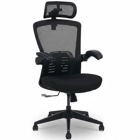 Ergonomická kancelárska stolička OC3 PRO, s 3D opierkou hlavy, čierna - A