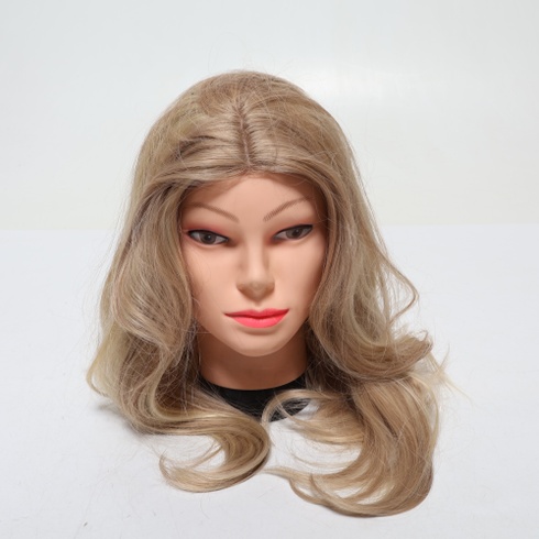 FESHFEN Parochne s čipkovou prednou časťou a ofinou, 45 cm dlhé Dámske parochne Špinavo blond Umelé