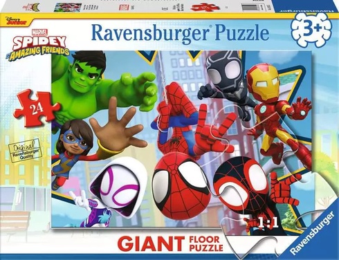 Detské podlahové puzzle Spidey Friends, 24 dielikov, 70 x 50 cm - N