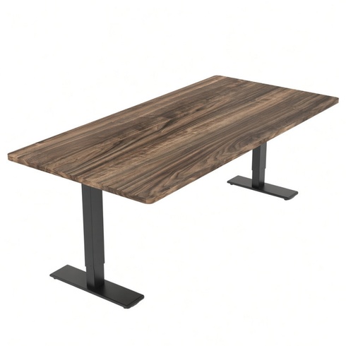 Výškovo nastaviteľný stôl QB2D-2080-EUV1, 200 x 80 cm, hnedý - N