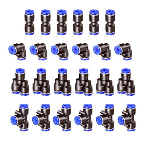 24 kusov 10mm rýchlospojok Air Push, pneumatické násuvné spojky, pneumatické konektory,