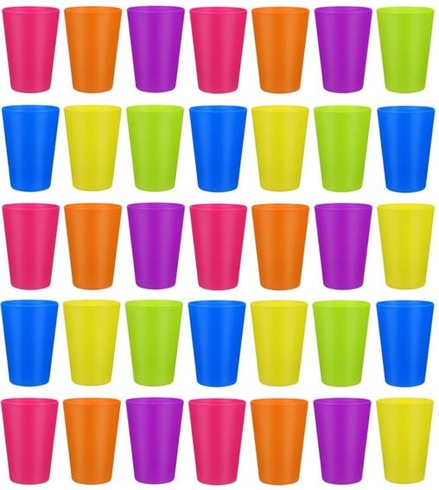 KAHEIGN 36dielne opakovane použiteľné plastové kelímky, 250ml kelímky na pitie pre deti, sada 6