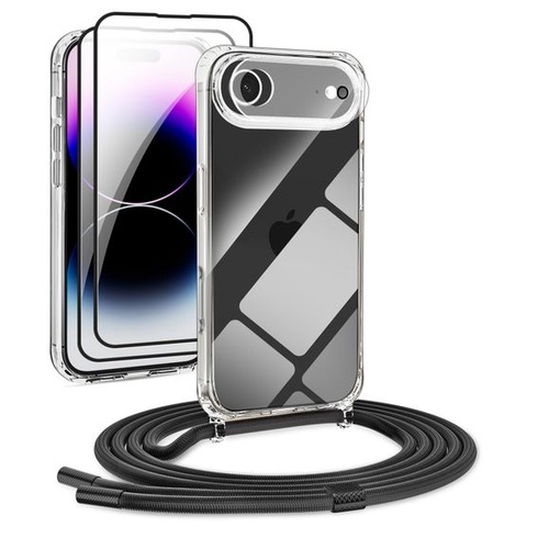 Puzdro DiDaDi na telefón s pútkom pre iPhone 17 Air, priehľadné, čierne. iPhone 17 Air Čierny