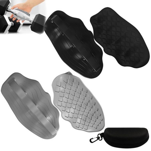 2 páry protišmykových úchopov na cvičenie s činkami, ergonomické silikónové rukavice na ochranu