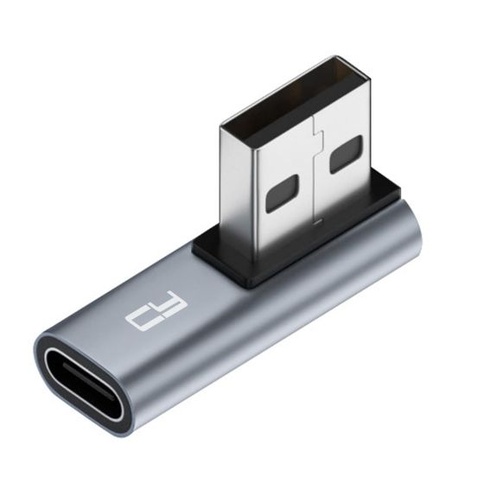 CY USB-C zásuvka, nízkoprofilová, pravoúhlá 90 stupňů na USB 3.0 A zástrčku, datový adaptér pro