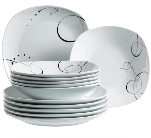 Porcelánové talíře Mäser hluboké se vzorem