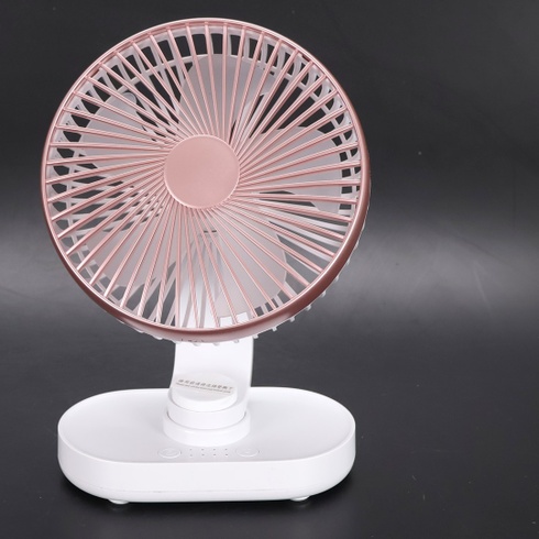 Veľmi tichý stolný ventilátor, malý ventilátor 16,5 cm, automatická oscilácia, 4 rýchlosti, silný