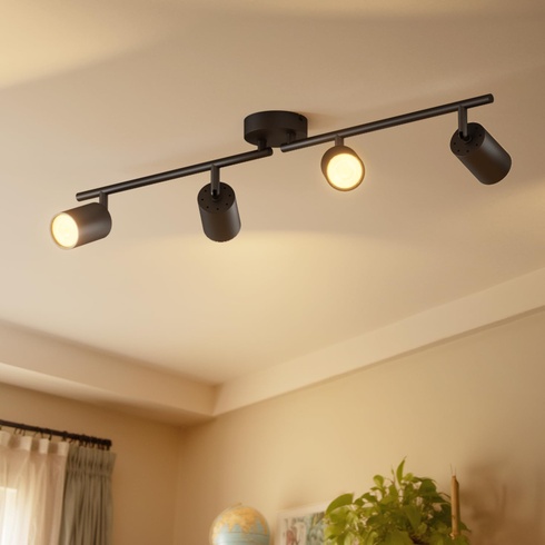 Stropní svítidlo LVWIT černé LED 4 žárovky