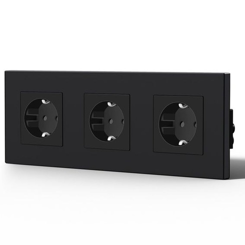 Plastová zásuvka BSEED, zapuštěná nástěnná zásuvka s PC rámečkem, 16 A, norma EU, 3cestná, 228 mm,