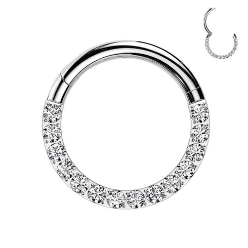 Piercing AWAKEN Titanový klikrový kroužek s krystaly Helix klikrový kroužek do nosu, tragus,