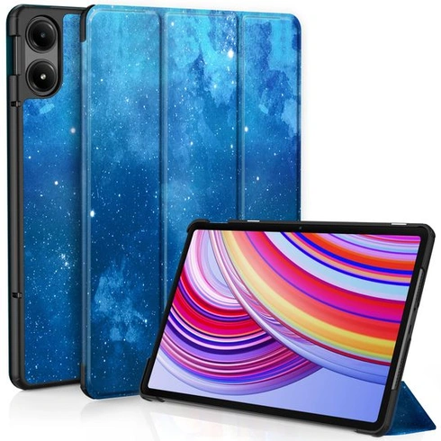 Pouzdro EasyAcc pro Redmi Pad Pro 12,1 palce 2024 z PU kůže s funkcí stojánku, modrá, hvězdná obloha