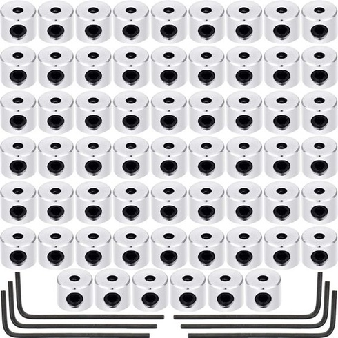 Leinuosen 60dielne držiaky na perá, strieborná farba, 6 x 5 mm