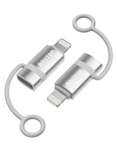 BOUTOP 2 kusy 36W USB-C na Lightning adaptér [certifikovaný MFi] strieborný