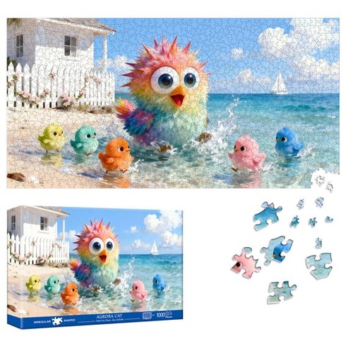 Reofrey 1000dielne puzzle - Ocean Chick Party, špeciálny tvar puzzle pre dospelých, 41x80cm, nemožné