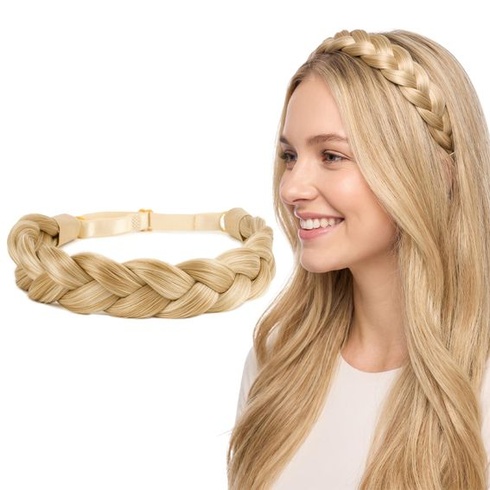 Dámská čelenka s copánkem, přírodní blond